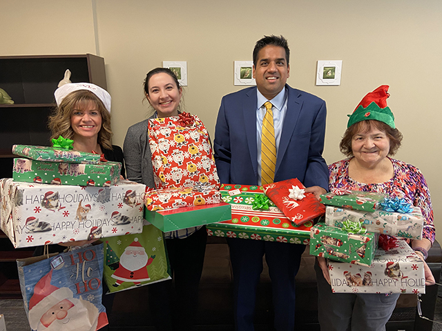 The Rochester office participated in Cameron Ministries’ Adopt-a-Family program during the holiday season, donating gifts for families living in poverty.