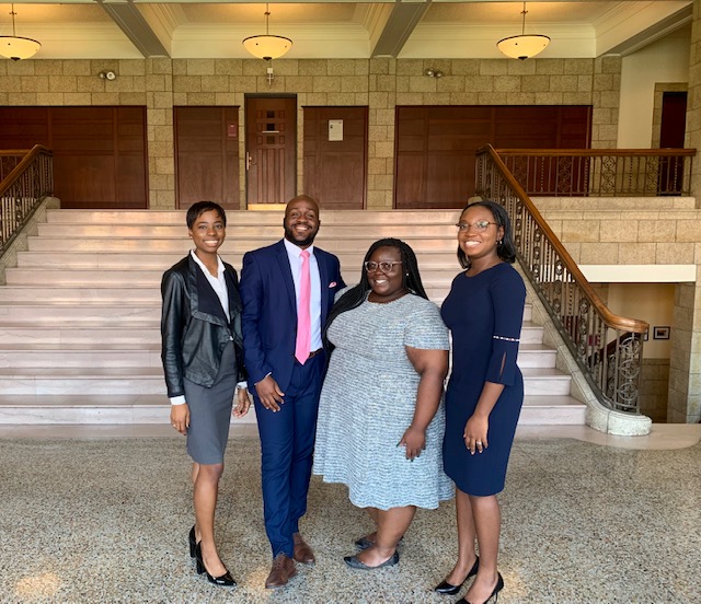 Kadeem Wolliaston, associate, (second from the left) served as a panelist at the Northeast Black Law Student Association Upstate Academic Retreat in October 2019