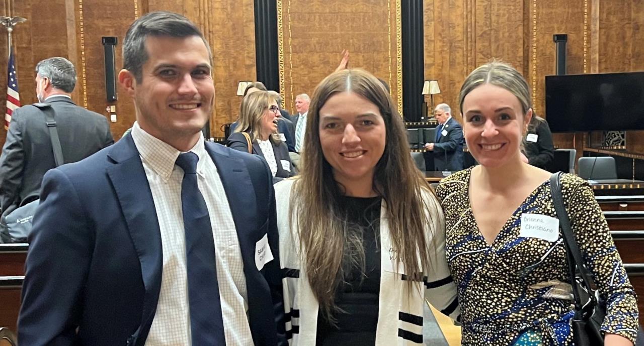 Amanda Miller and Samuel Chubb were recognized during a reception at the NDNY courthouse for their pro bono service this year.  They’re shown here with Brienna Christiano. 