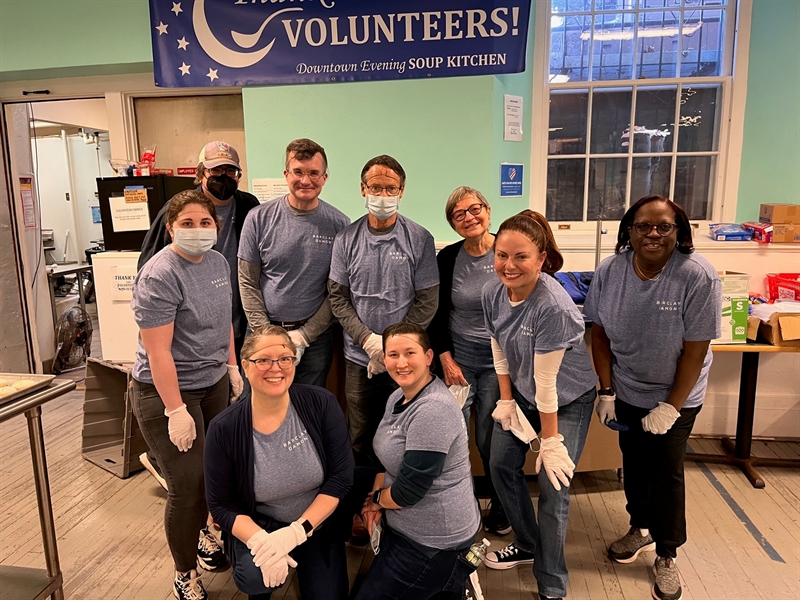 New Haven colleagues volunteered in shifts at Downtown Evening Soup Kitchen (DESK) participating in food prep, clean up, restocking, and distribution.