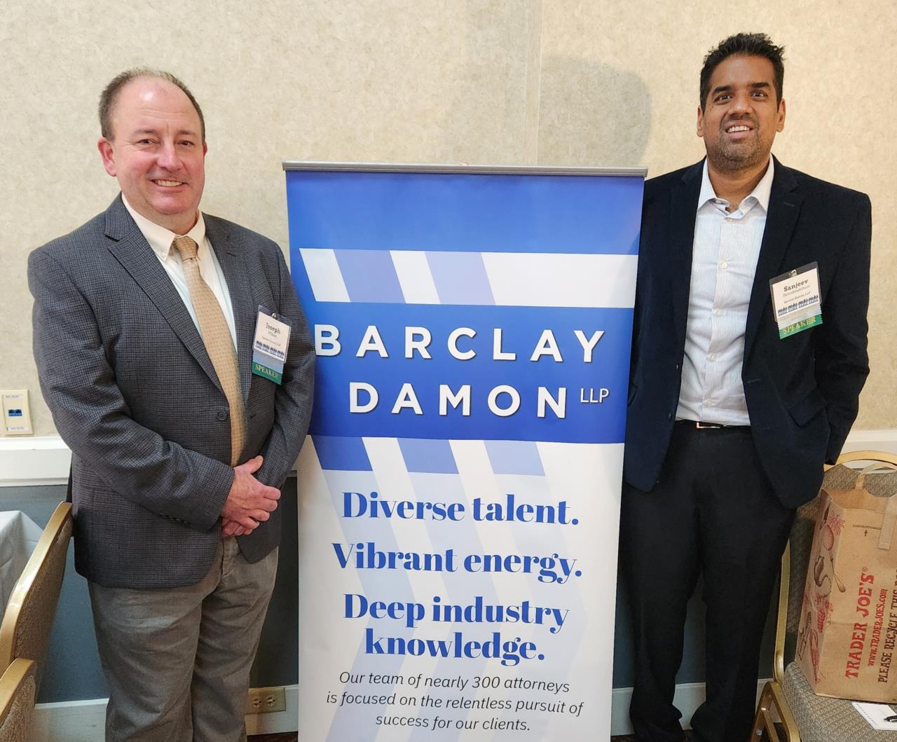 Sanjeev Devabhakthuni and Joe Wilson presented at Rochester I-Day, an insurance industry event. The titles of their presentations were “Diversity, Inclusion, and Elimination of Bias in the Insurance Industry” and “Insurance Law: Issues in Unfair Claim Settlement Practices and Litigation.”